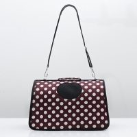 Сумка - переноска для животных "Горошек", коричневая, размер М, 40 х 21 х 27 см