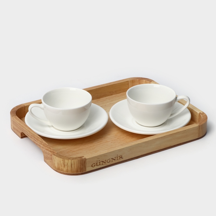 Поднос с ручками &laquo;Люкс&raquo;, 30&times;23&times;2,8 см, гевея