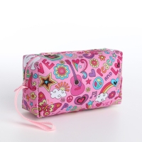 Косметичка на молнии, цвет розовый/разноцветный Косметичка на молнии, цвет розовый/разноцветный