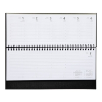 Планинг датированный 2024 года, 294 х 142 мм, 64 листа, на гребне, Attomex.Lancaster, твёрдая обложка балакрон, блок 70 г/м2, чёрный