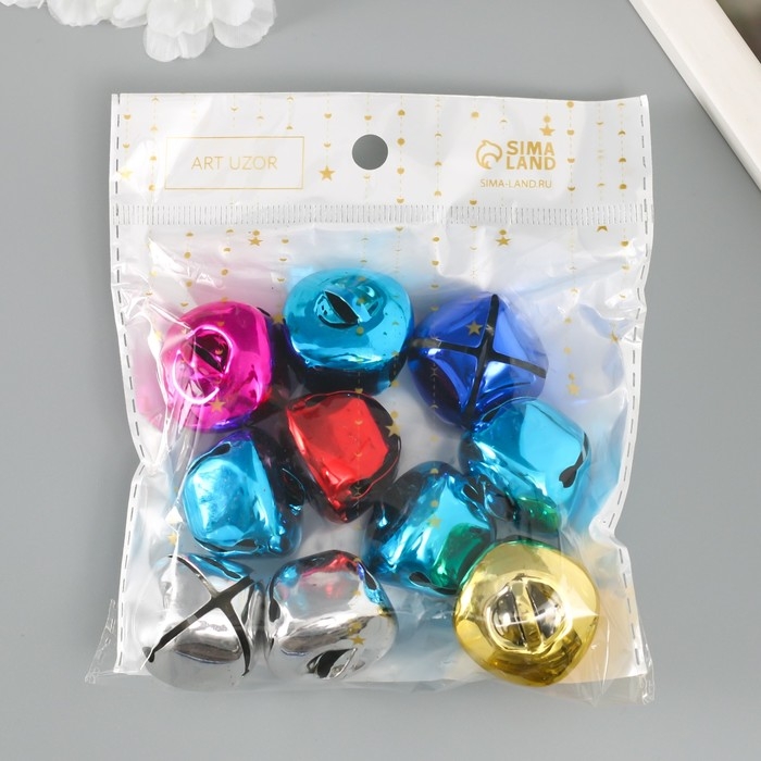 Набор декора для творчества металл Набор декора для творчества металл "Колокольчики большие" d=3 см набор 10 шт