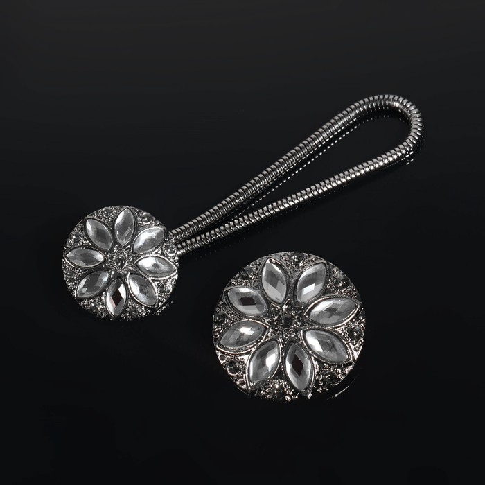 Декоративная застёжка, d = 2,5/3 см, цвет чёрный