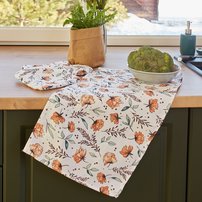 Полотенце Доляна Oleander 35х60 см, 100% хлопок, рогожка 164 г/м2