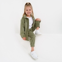 Костюм для девочки KAFTAN "Velvet", размер 32 (110-116), цвет зелёный