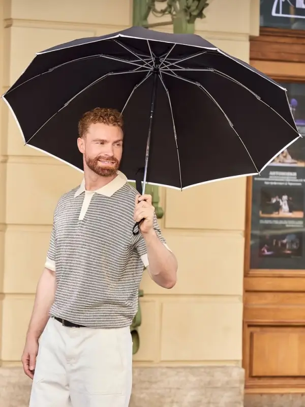 Складной зонт-наоборот Savelight со светоотражающим кантом Складной зонт-наоборот Savelight со светоотражающим кантом