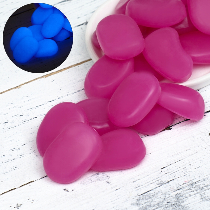 Декоративные камни для аквариума, светящиеся, 45 мм, 500 г, фиолетовые Декоративные камни для аквариума, светящиеся, 45 мм, 500 г, фиолетовые