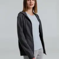 Толстовка на молнии с капюшоном унисекс King, темно-серая, размер 3XL