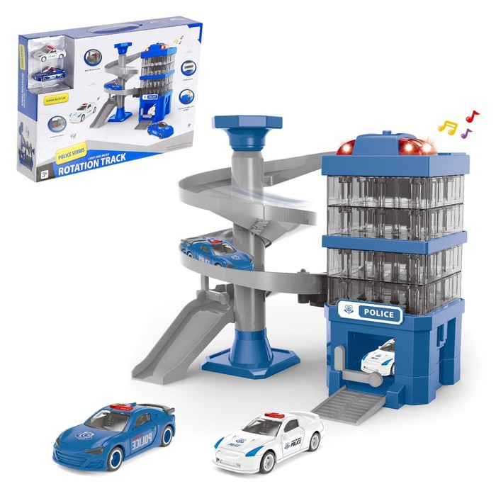 Парковка &laquo;Полицейский участок&raquo;, с 2 машинками, свет и звук