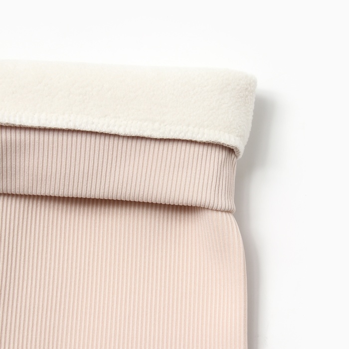 Леггинсы для девочки на флисе Collorista, цвет молочный, рост 110 см