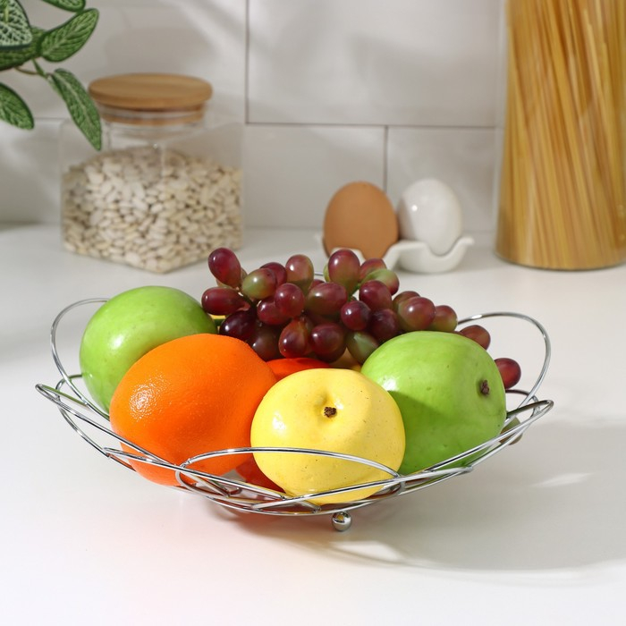 Фруктовница Доляна, 28,5×28,5×8,5 см, цвет хром Фруктовница Доляна, 28,5×28,5×8,5 см, цвет хром