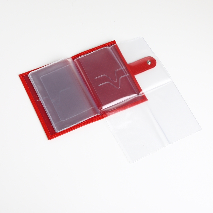 Обложка для автодокументов на кнопке, TEXTURA, цвет красный Обложка для автодокументов на кнопке, TEXTURA, цвет красный