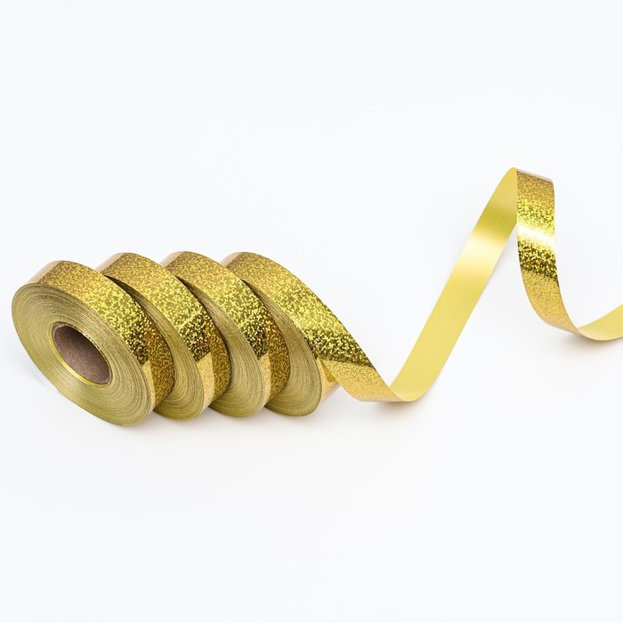 Лента голографические для декора и подарков, золото, 2 см х 50 м Лента голографические для декора и подарков, золото, 2 см х 50 м