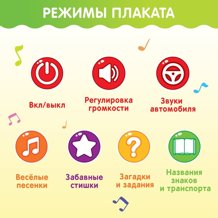 Говорящий электронный плакат &laquo;Зоолэнд&raquo;, работает от батареек