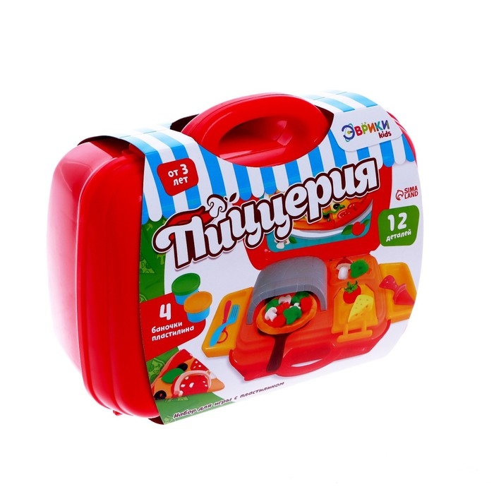 Набор для игры с пластилином &laquo;Пиццерия&raquo;, 4 баночки с пластилином