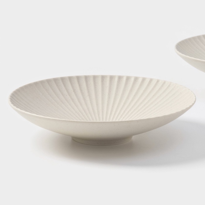 Тарелки Magistro Jarwah Lausanne, 600 мл, 21,5×5 см, глубокие, набор 2 шт, фарфор, серые Тарелки Magistro Jarwah Lausanne, 600 мл, 21,5×5 см, глубокие, набор 2 шт, фарфор, серые