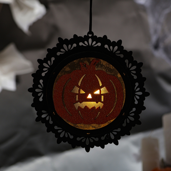 Подвеска с подсветкой «Тыква», 4,5 × 14,5 × 3 см Подвеска с подсветкой «Тыква», 4,5 × 14,5 × 3 см