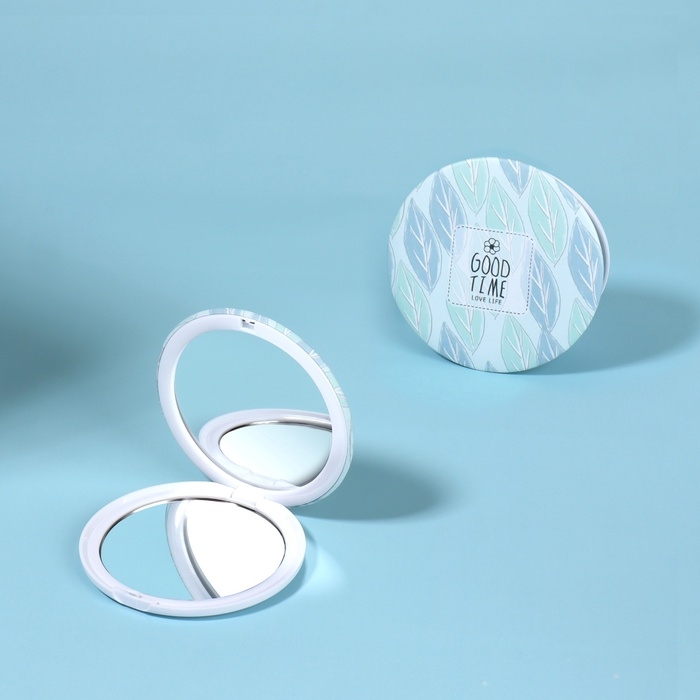 Зеркало складное &laquo;Нежность&raquo;, d = 7,5 см, цвет бирюзовый