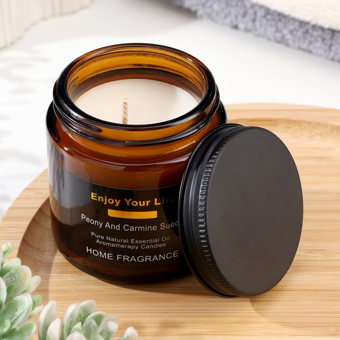 Свеча ароматическая в банке "Черная фруктовая древесина Сан-Диего", 6х6,5 см