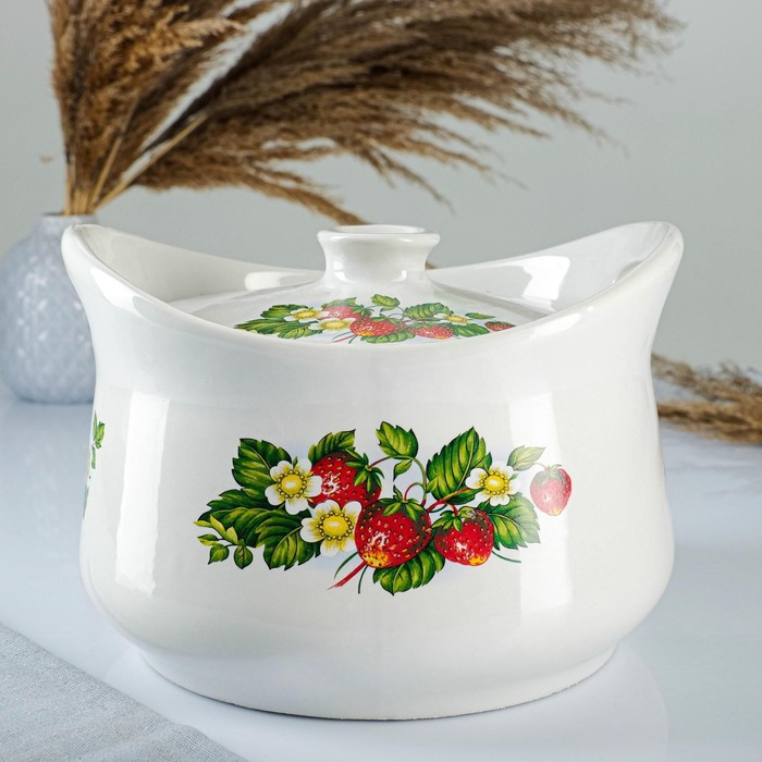 Супница с прорезными  ручками, 3л МИКС