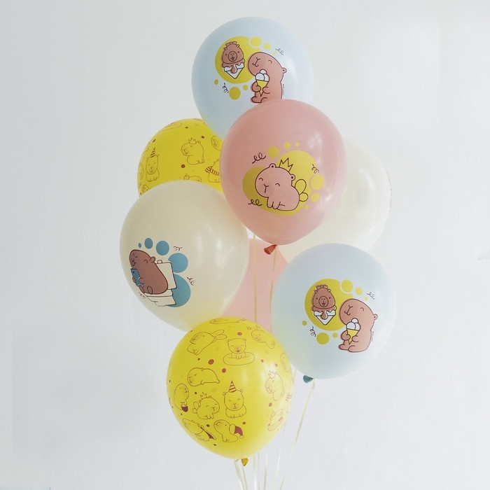 Шар латексный 12" &laquo;Капибары Малыши&raquo;, набор 25 шт., МИКС