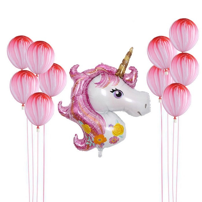 Шар фольгированный 47 Шар фольгированный 47" «Единорог», розовый