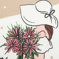 Набор кухонных полотенец Доляна Happiness, 35х60 см -4 шт, 100% хлопок, вафля 160 г/м2