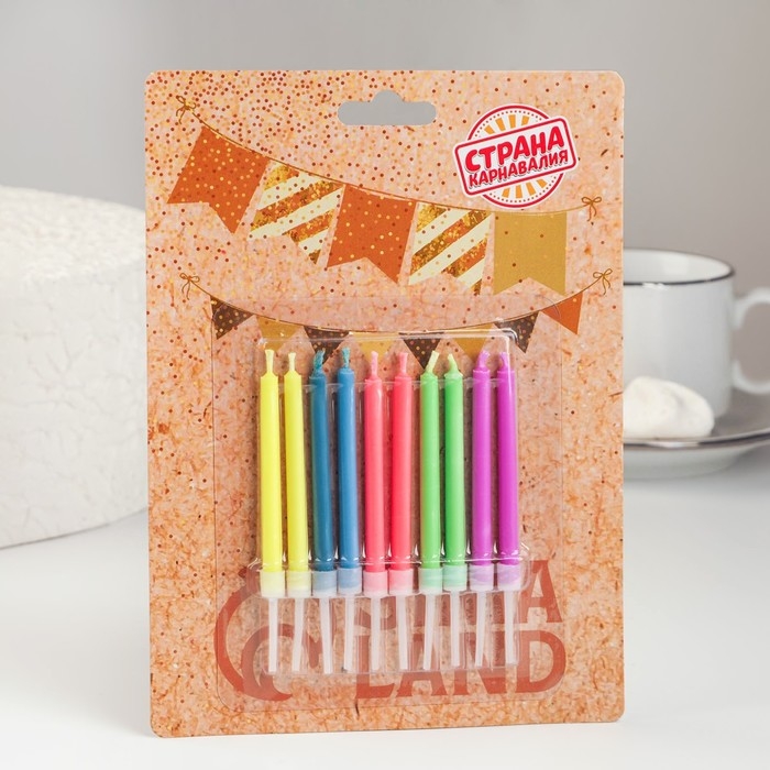 Свечи в торт Свечи в торт "Цветное пламя", 6 см, набор 10 шт