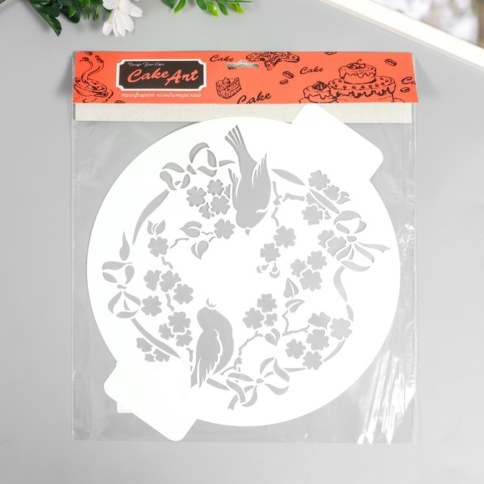 Трафарет пластик Трафарет пластик "Птички" D-24 см