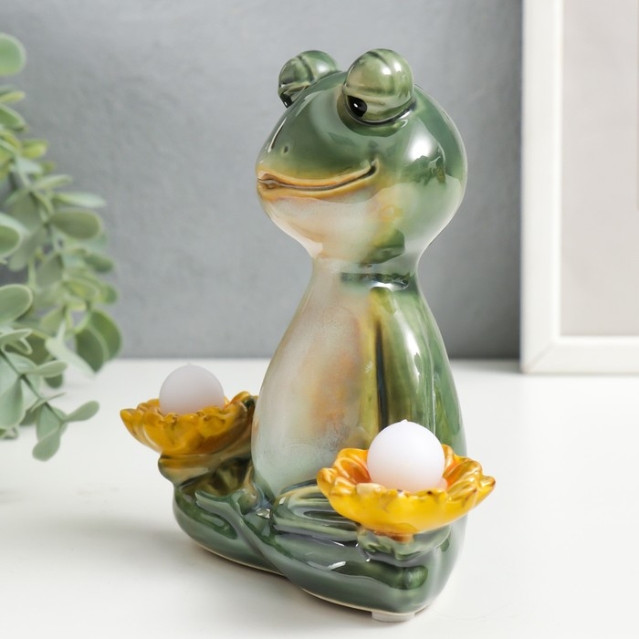 Сувенир керамика свет Сувенир керамика свет "Лягушонок и дзен" МИКС 13х7х13 см