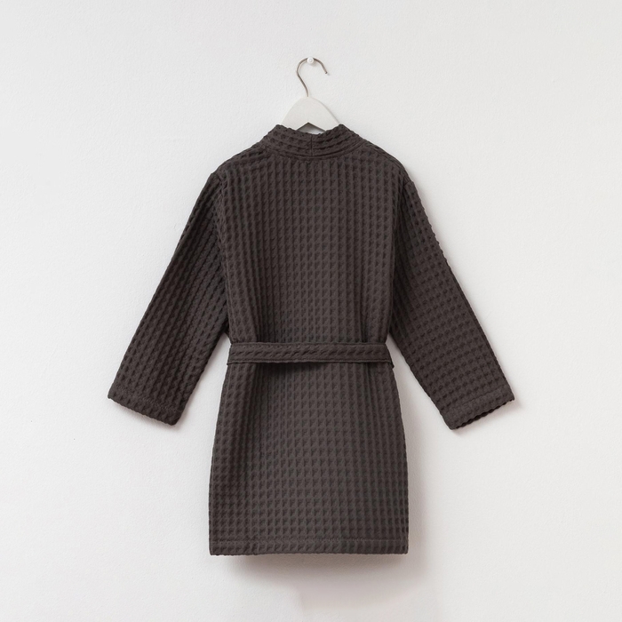 Халат вафельный детский Крошка Я Халат вафельный детский Крошка Я "Boho" размер 30 (98-104 см), цвет светло серый, 100% хлопок 290 г/м2