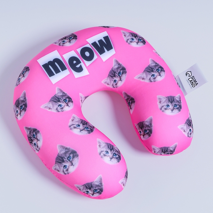Подушка детская для путешествий антистресс &laquo;Котик meow&raquo;