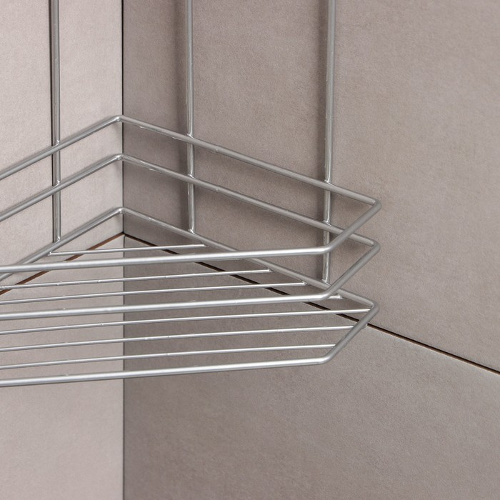Полка угловая 3-х ярусная «Трапеция», 25×18×62 см, цвет хром Полка угловая 3-х ярусная «Трапеция», 25×18×62 см, цвет хром