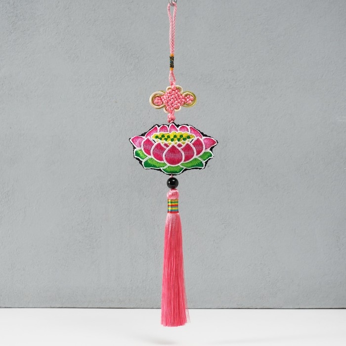 Подвеска текстиль "Лотос" розовая 2х10х29 см