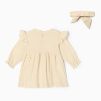 Платье и повязка Крошка, Я BASIC LINE, рост 80-86 см, бежевый