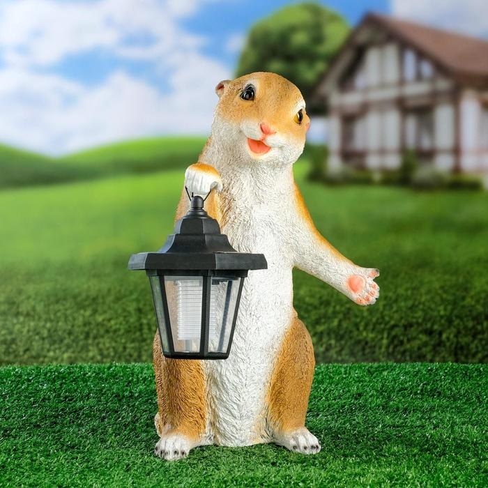 Садовый фонарь Садовый фонарь "Суслик с фонариком" 15х15х36см