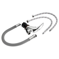 Смеситель для кухни ZEIN Z2115, однорычажный, гибкий излив, картридж 40 мм, серый/хром Смеситель для кухни ZEIN Z2115, однорычажный, гибкий излив, картридж 40 мм, серый/хром