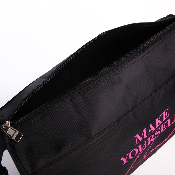 Сумка женская спортивная Make yourself proud, 40х21х19 см, отдел на молнии, цвет чёрный Сумка женская спортивная Make yourself proud, 40х21х19 см, отдел на молнии, цвет чёрный