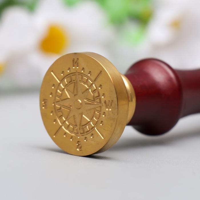 Печать для сургуча с деревянной ручкой Печать для сургуча с деревянной ручкой "Компас" 9х2,5х2,5 см