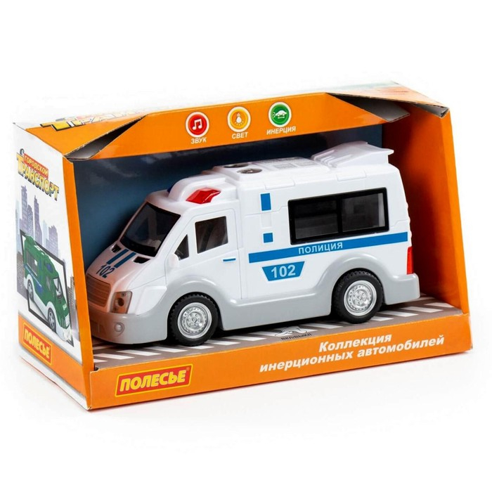 Автомобиль &laquo;Полиция&raquo; инерционный, со светом и звуком, МИКС