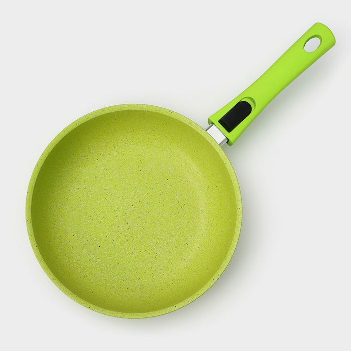 Сковорода Trendy style, d=24 см, съёмная ручка, антипригарное покрытие, цвет зелёный