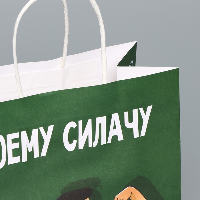 Пакет подарочный, упаковка, &laquo;Моему Силачу&raquo;, 22 х 22 х 11 см