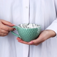 Кружка керамическая &laquo;Листья&raquo;, 290 мл, цвет зелёный