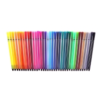 Фломастеры 36 цветов Полоска в пластиковом пенале вентилируемый колпачок, голубой Фломастеры 36 цветов Полоска в пластиковом пенале вентилируемый колпачок, голубой