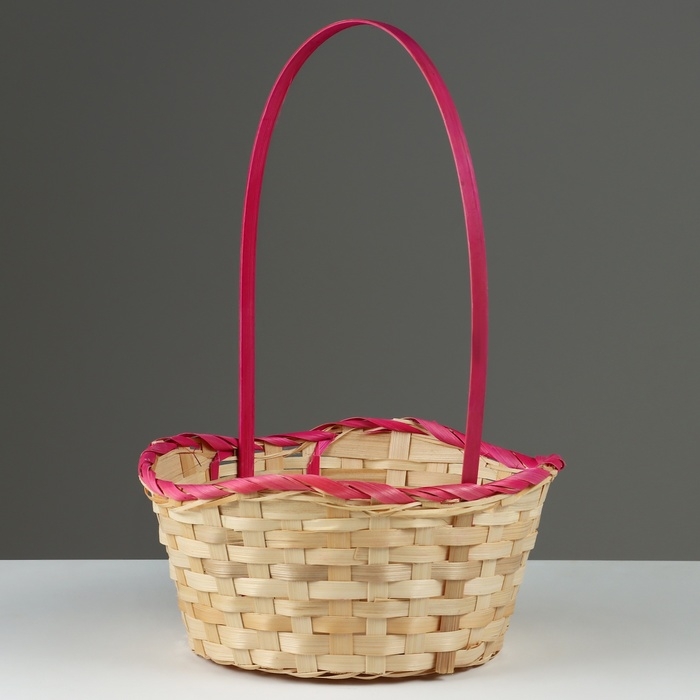 Набор корзин, 19х7,5х9,5/31 см, 22х9х11/34 см, 24х9х11,5/35 см, 3 шт, розовые, бамбук