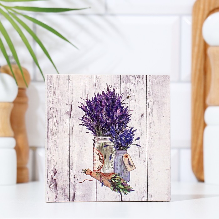 Набор из 2-х разделочных досок + подставка Набор из 2-х разделочных досок + подставка "Лавандовый букет" 15х25 см, 18х30 см, 12х12 см