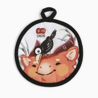 Прихватка Этель "Счастья" 17*17 см, 100% хлопок, саржа Прихватка Этель "Счастья" 17*17 см, 100% хлопок, саржа