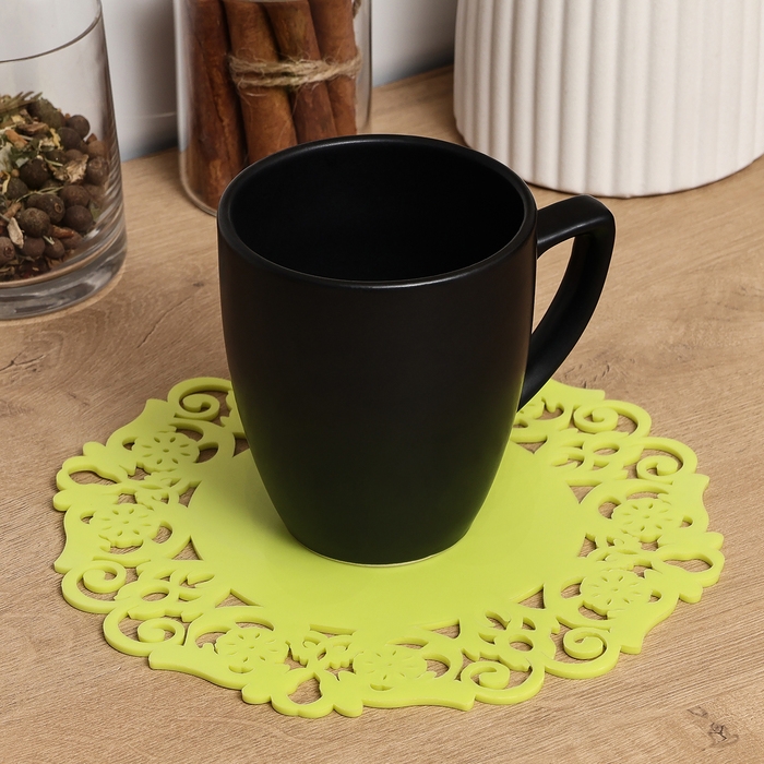 Подставка под горячее «Чаепитие», 19 см, цвет жёлтый Подставка под горячее «Чаепитие», 19 см, цвет жёлтый