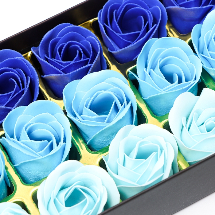 Мыльные розочки, цветные оттенки, набор 18 шт.