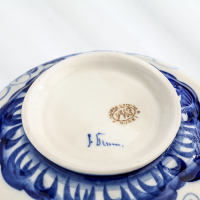 Миска-пельменница, гжель, фарфор, 7х17 см