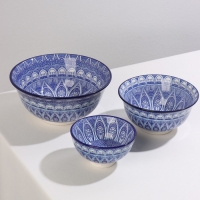 Салатник керамический Доляна &laquo;Мавлон&raquo;, 350 мл, d=12,5 см, цвет синий